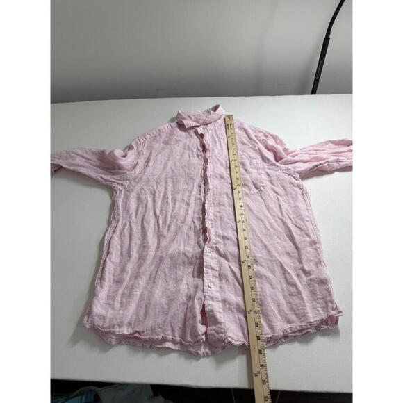 Vineyard Vines Men’s Size 100% Linen Shirt Pink Long Sleeve Large - Picture 6 of 6